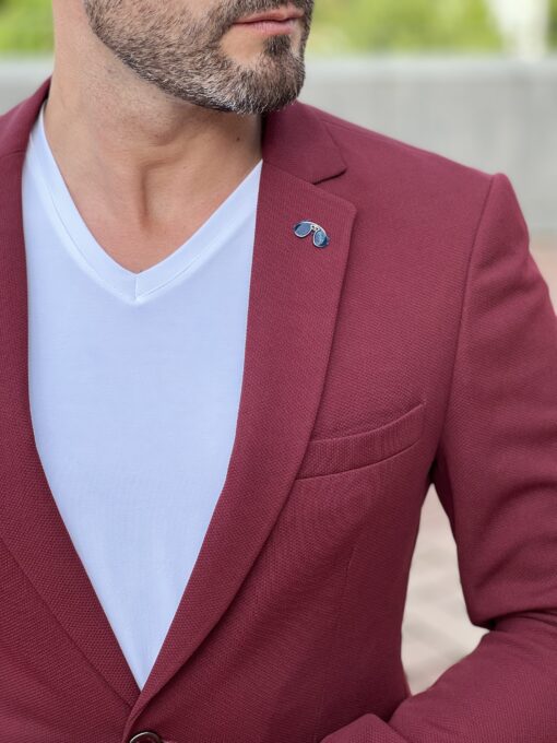 Бордовый мужской пиджак. Арт.: 3821
