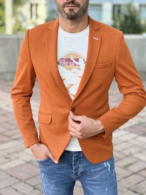 Оранжевый мужской пиджак. Арт.: 3822