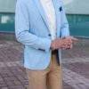 Голубой кэжуал пиджак. Арт.: 3652