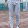 Мужские брюки с защипами серого цвета. Арт.: 3680