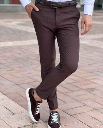 Зауженные брюки коричневого цвета. Арт.: 3840