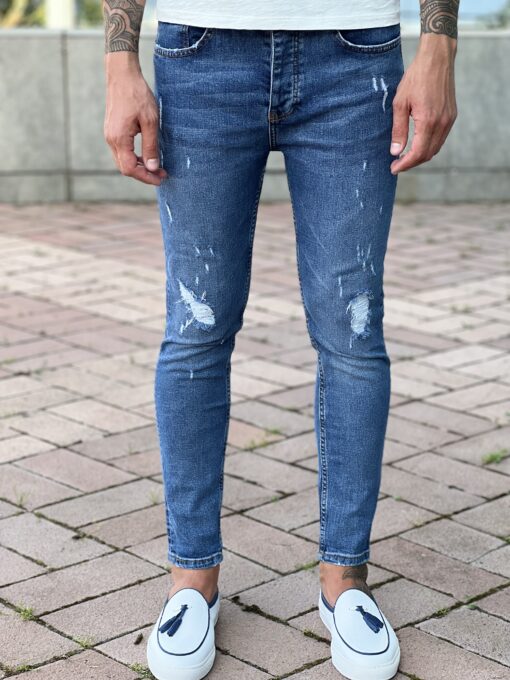 Мужские зауженные джинсы. Арт.: 3845