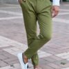 Зеленые брюки с защипами. Арт.: 3863