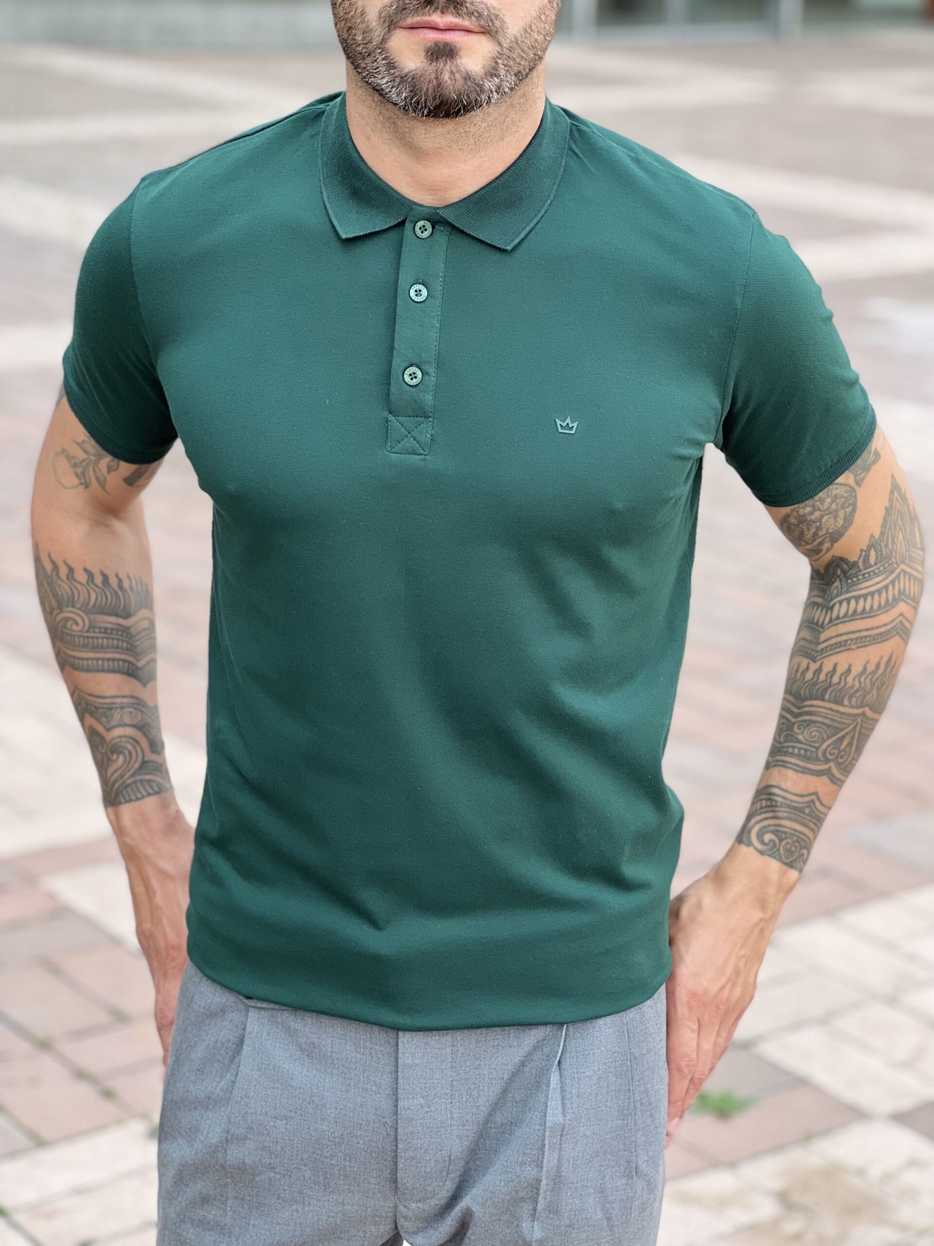 Мужская футболка-поло зеленого цвета. Арт.: 3880 – купить в магазине мужской одежды Smartcasuals