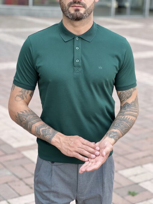 Мужская футболка-поло зеленого цвета. Арт.: 3880