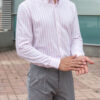 Мужская рубашка в розовую полоску. Арт.: 3929