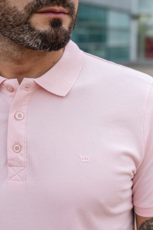 Мужская футболка-поло розового цвета. Арт.: 3924