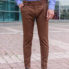 Коричневые мужские брюки с защипами. Арт.: 3919