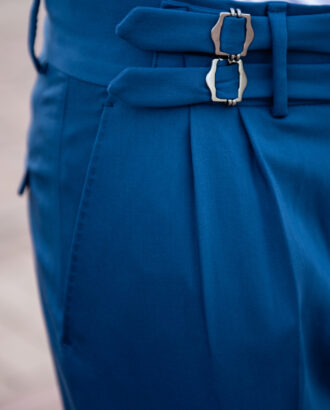 Синие мужские брюки с защипами. Арт.: 4019