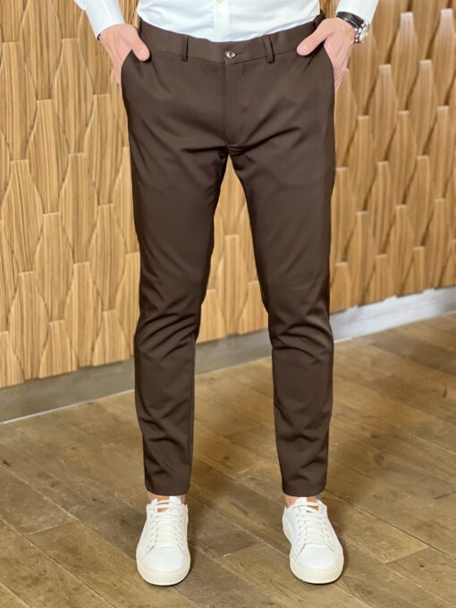 Зауженные брюки коричневого цвета. Арт.:4123