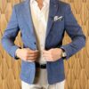 Приталенный пиджак синего цвета. Арт.:4131