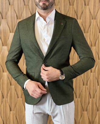 Приталенный пиджак зелёного цвета. Арт.:4132