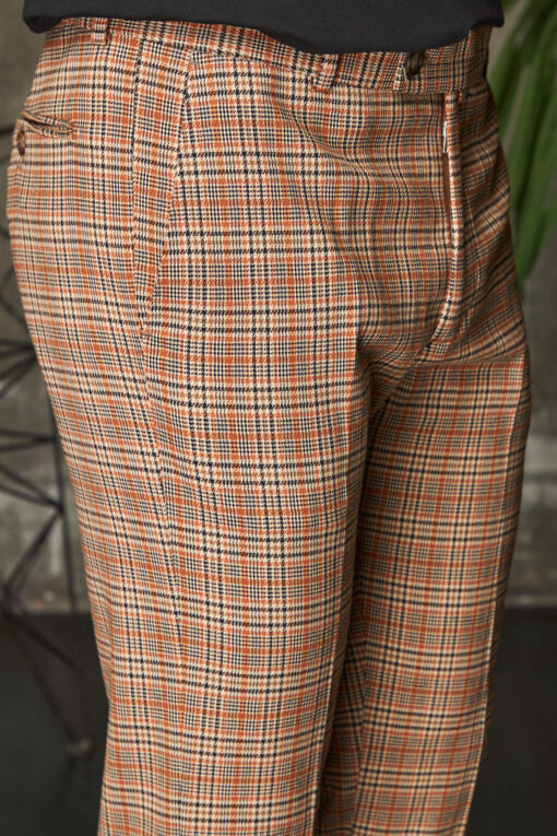 Мужские брюки в клетку коричневого цвета. Арт.:4212