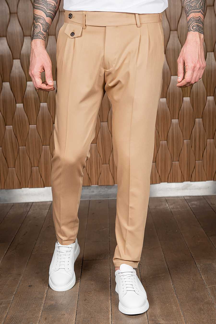 Мужские брюки с защипами. Арт.:4465 – купить в магазине мужской одеждыSmartcasuals