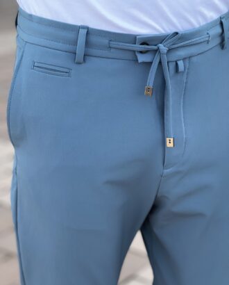 Мужские синие брюки на завясках. Арт.: 4656