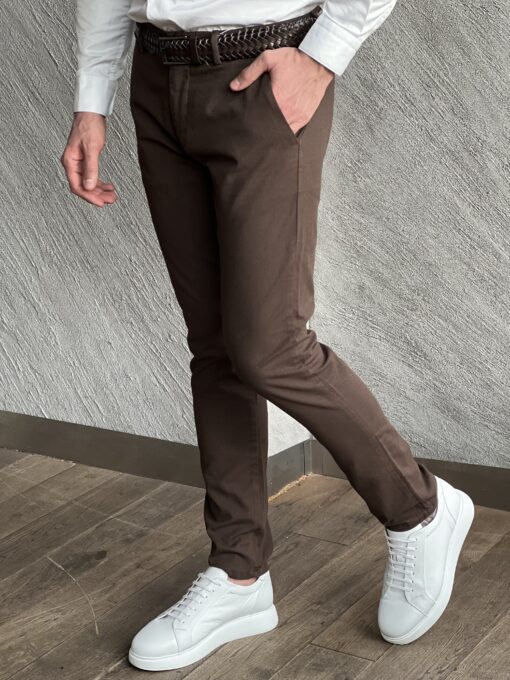 Коричневые мужские брюки чинос. Арт.: 4693