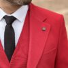 Красный мужской костюм-тройка. Арт.: 4695
