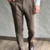 Мужские брюки коричневого цвета с ремешками. Арт.: 4681