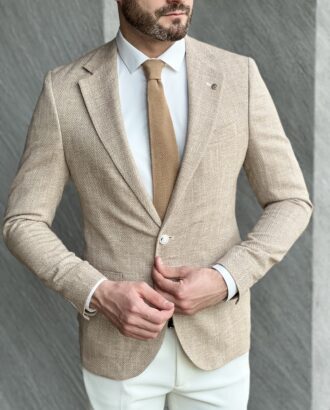 Мужской приталенный пиджак коричневого цвета. Арт.: 4683