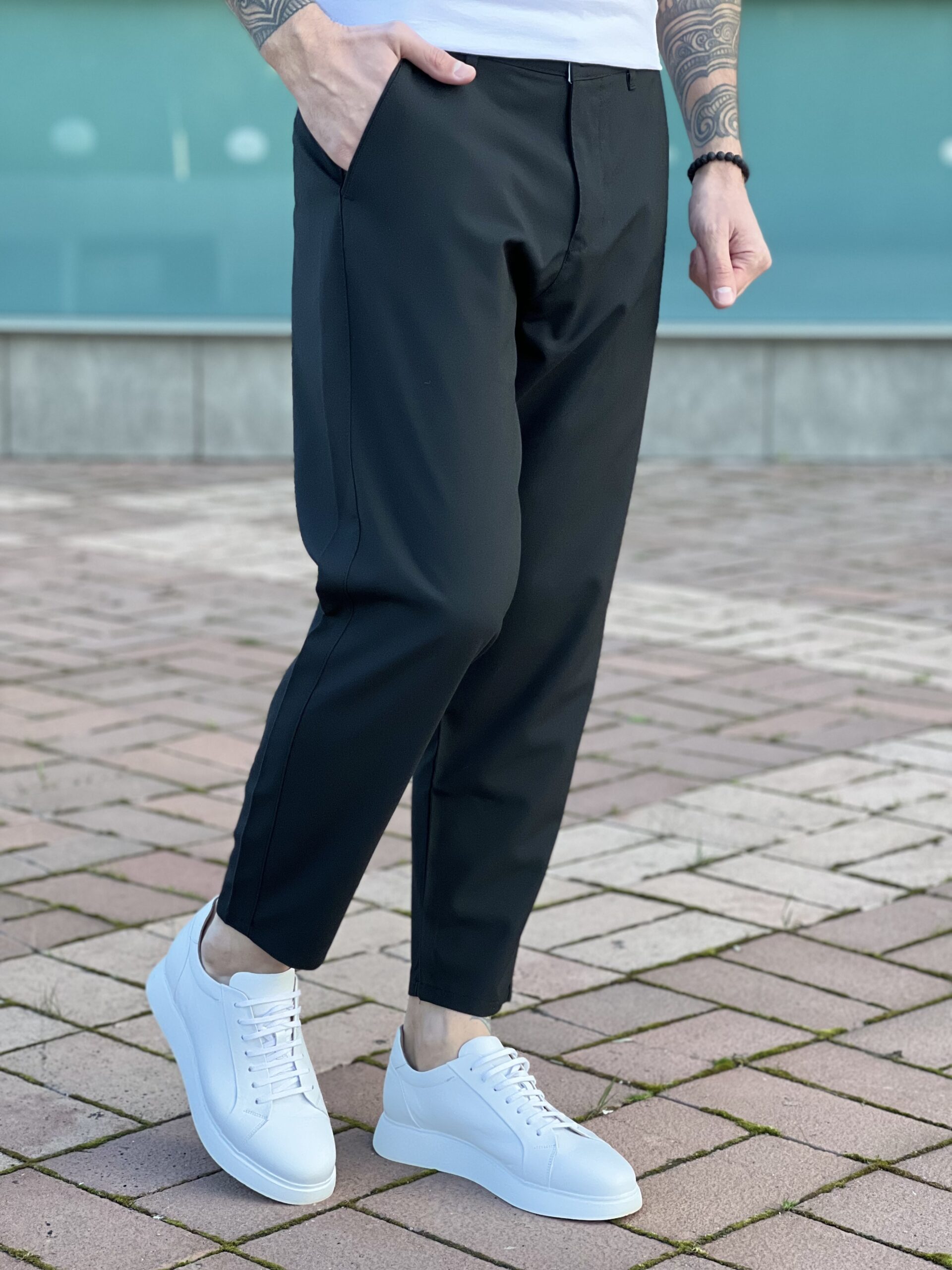 Стильные мужские брюки черного цвета. Арт.: 4950 – купить в магазине мужскойодежды Smartcasuals