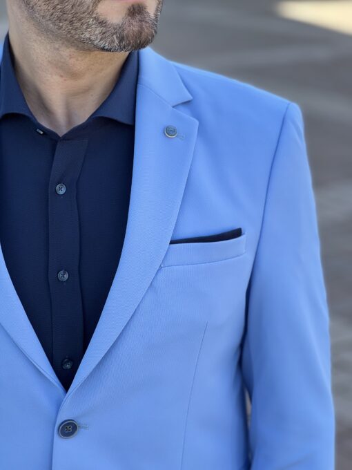 Приталенный голубой пиджак. Арт.:4976