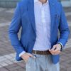 Приталенный пиджак синего цвета. Арт.:4979