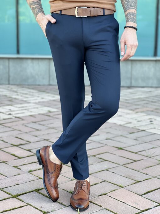 Укороченные брюки синего цвета. Арт.:4965