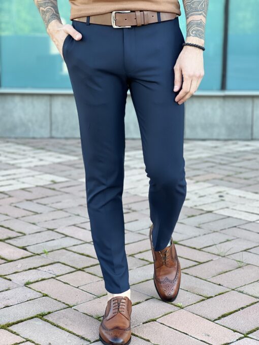 Укороченные брюки синего цвета. Арт.:4965