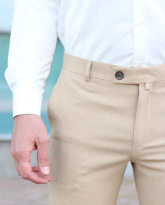 Мужские брюки бежевого цвета. Арт.: 7031