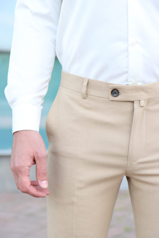 Мужские брюки бежевого цвета. Арт.: 7031
