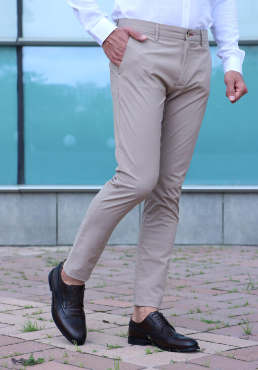 Мужские брюки бежевого цвета. Арт.: 5173