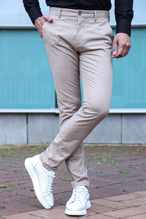 Мужские светло-бежевые брюки. Арт.: 5179