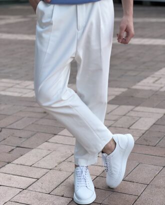 Мужские брюки белого цвета. Арт.: 7086