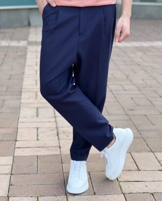 Укороченные брюки темно-синего цвета. Арт.: 7078