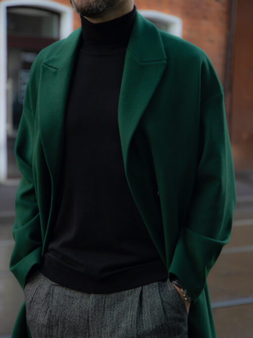 Мужское пальто зеленое. Арт.:6183