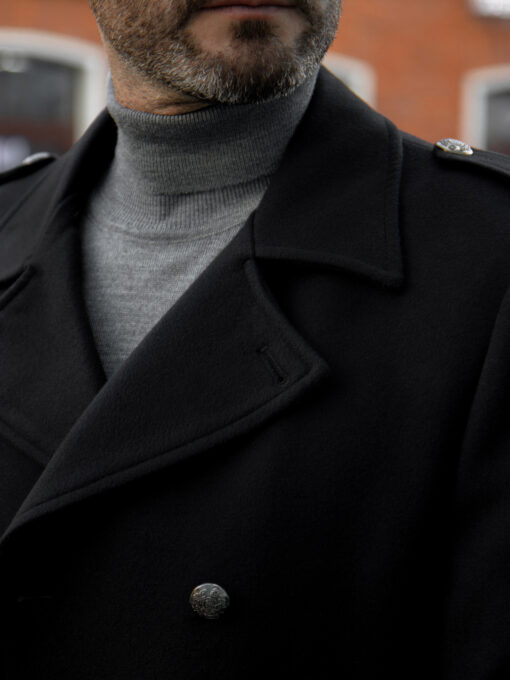 Мужское пальто-шинель черное. Арт.:6184