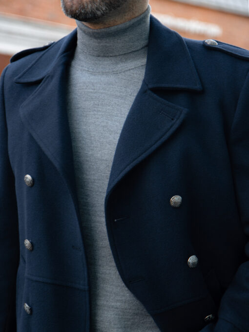 Мужское пальто-шинель синее. Арт.:6185