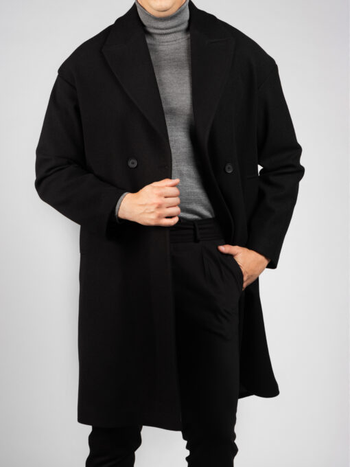 Мужское пальто чёрное. Арт.:6214
