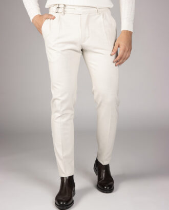 Белые мужские брюки с защипами. Арт.:6243