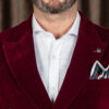Двубортный пиджак бордового цвета бархатной текстуры. Арт.:6576