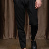 Двубортный пиджак черного цвета бархатной текстуры. Арт.:6579