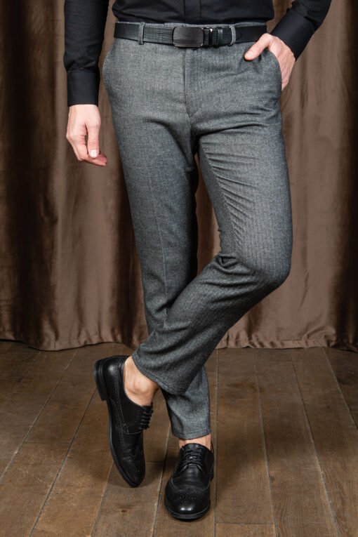 Серые мужские брюки в “елочку”.Арт.:6509