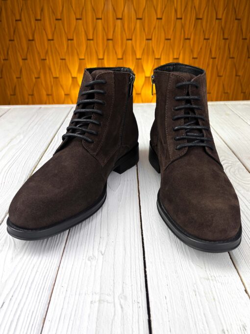 Высокие коричневые замшевые ботинки.Арт.:3304