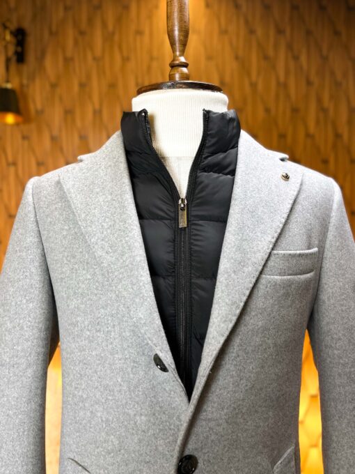 Мужское пальто светло-серого цвета.Арт.:7582