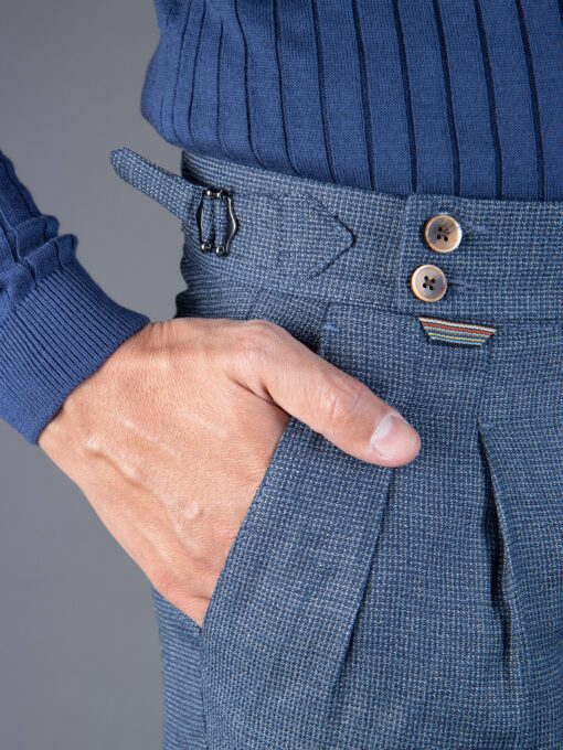 Мужские светло синие брюки с защипами. Арт.:7211