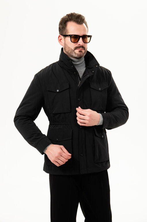 Черная куртка с накладными карманами. Арт.:7709
