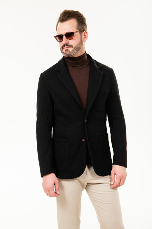 Трикотажный пиджак черного цвета. Арт.:7684