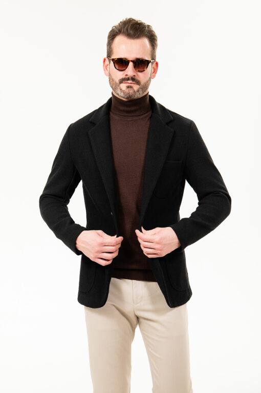 Трикотажный пиджак черного цвета. Арт.:7684