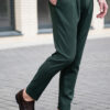 Стильные зеленые брюки с защипами Арт.:6922