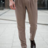 Мужские бежевые брюки с защипами Арт.:6928